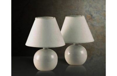 Simple Value Pair of Bedside Lamps - Cream